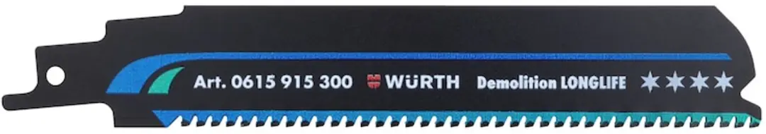 Würth Schrobzaagblad, vier sterren, Demolition Longlife/RVS professional voor s