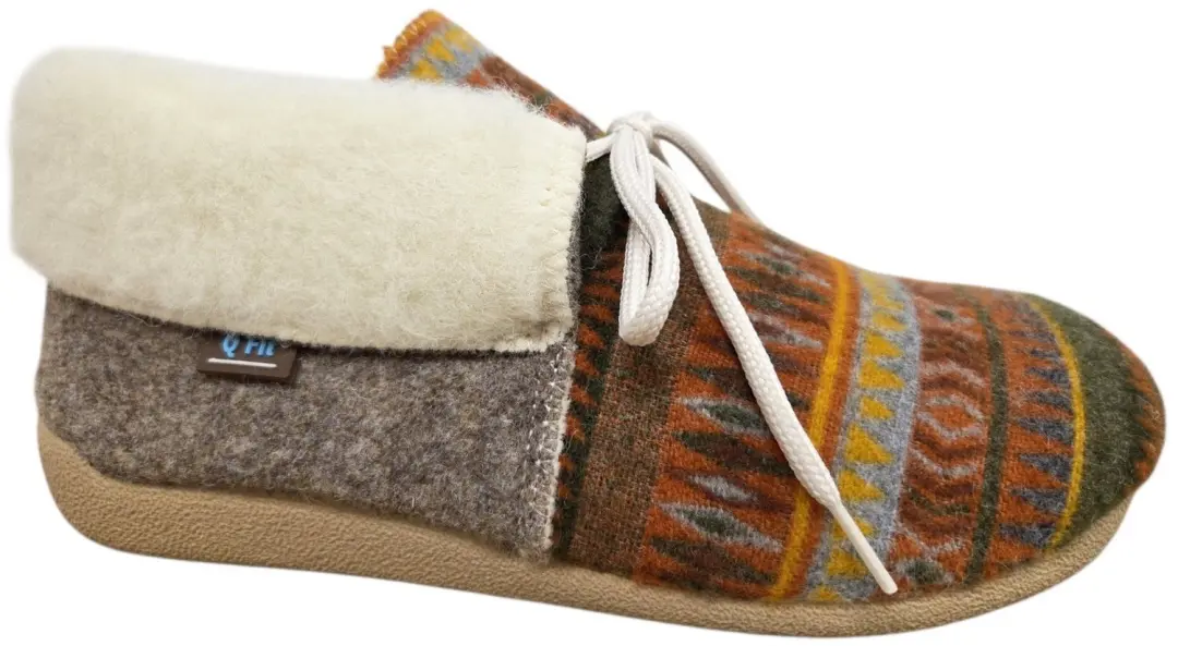 Q Fit Eskimo Cognac Pantoffels Dichte Sloffen Cognac Textiel Dames