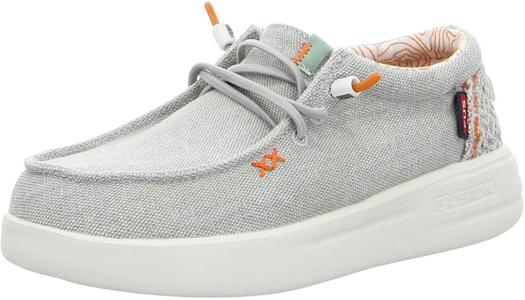 Fusion LILY washed canvas lt.grey dames veterschoenen grijs maat 38