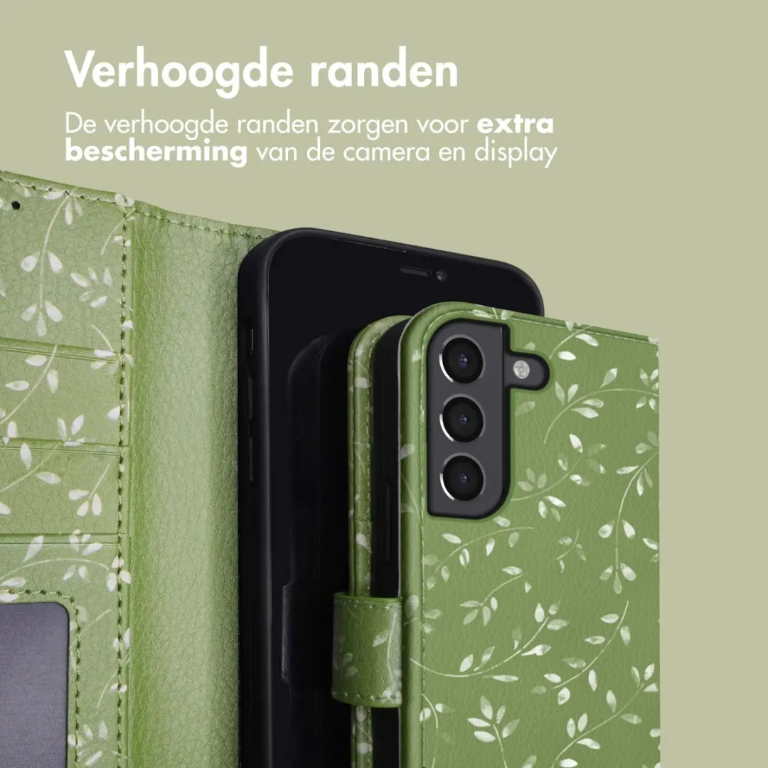 Imoshion Galaxy S21 Hoesje Green Flowers - 3 Pasjes - afbeelding 6 van 6