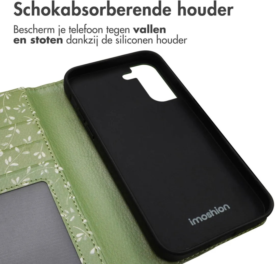 Imoshion Galaxy S21 Hoesje Green Flowers - 3 Pasjes