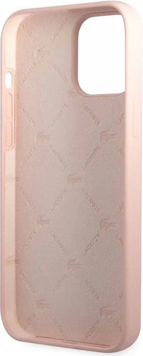 Lacoste Silicone Glossy Logo Hoesje - iPhone 13 Pro - Roze