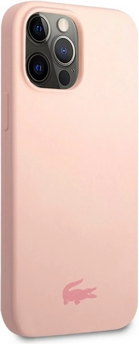 Lacoste Silicone Glossy Logo Hoesje - iPhone 13 Pro - Roze