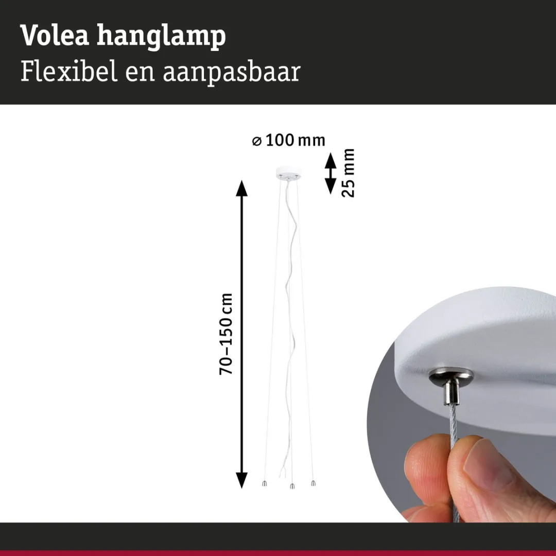 Paulmann Volea LED Plafondlamp 3000K 950lm - 32cm Wit, Zilver