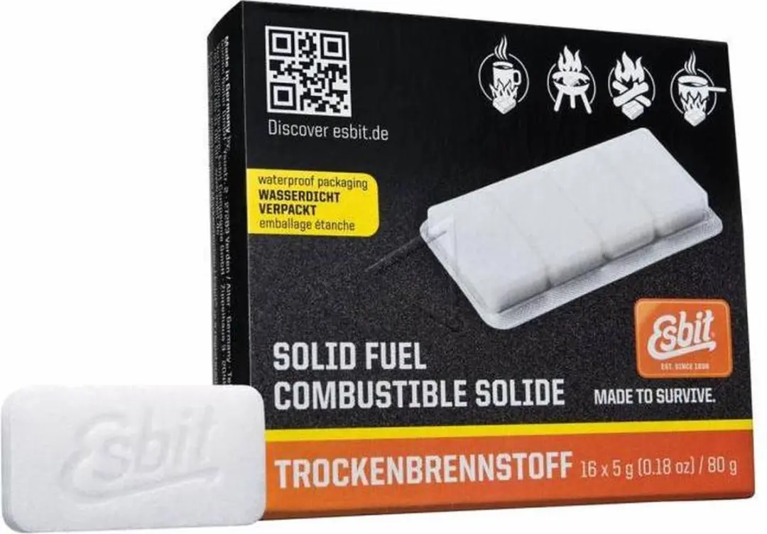 Esbit Tabletten voor droge brandstof 16 x 5 g voor zakkachels