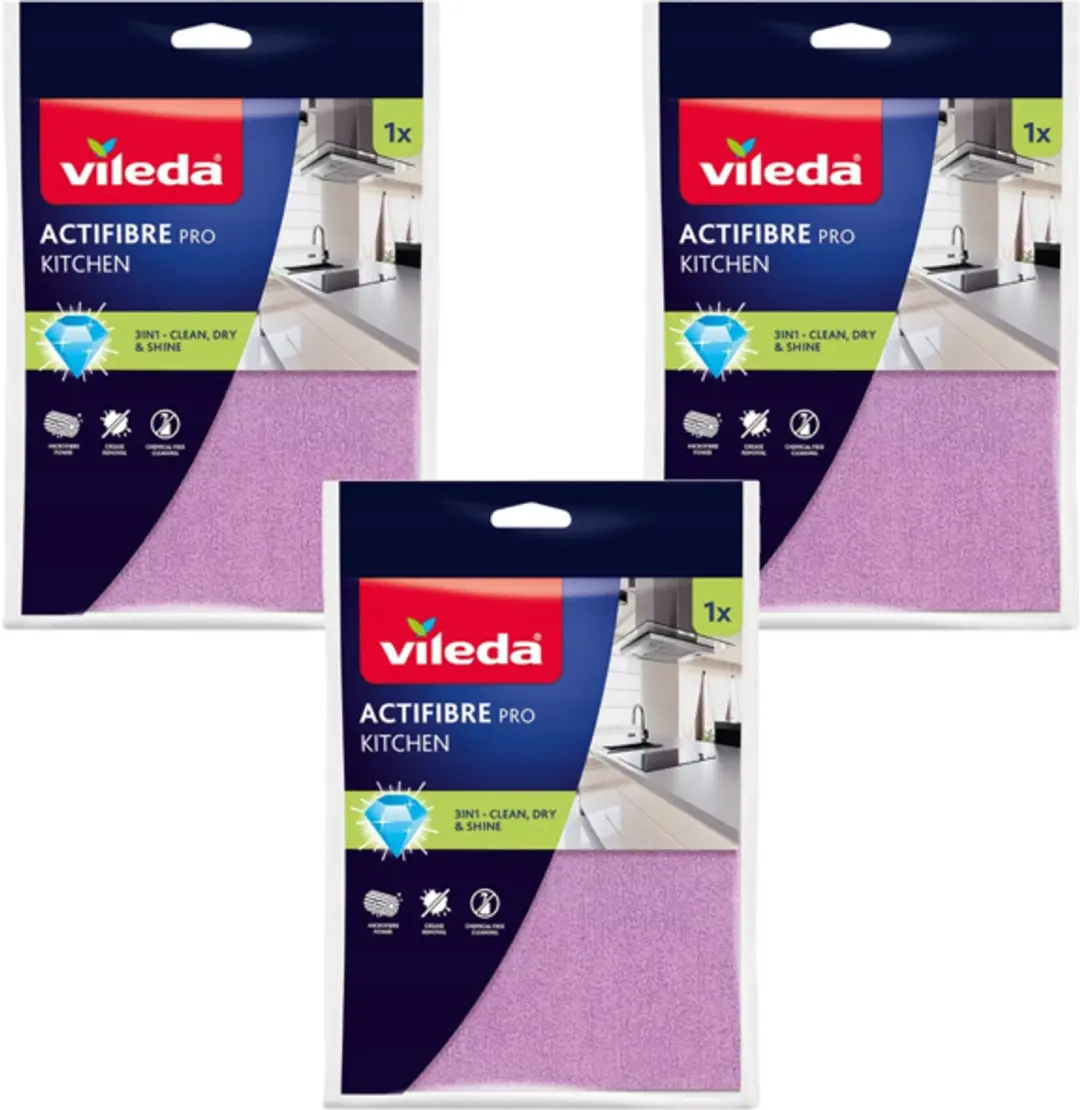 Vileda ACTIFIBRE PRO keukendoekje van PVA, Microvezel Doek