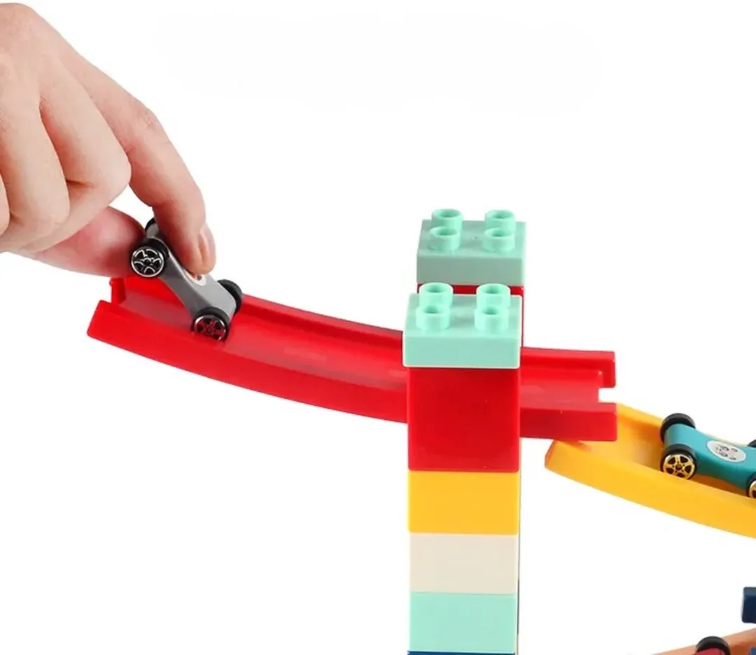 Racebaan Blokken 30 delig, Auto glijbaan 30 delig