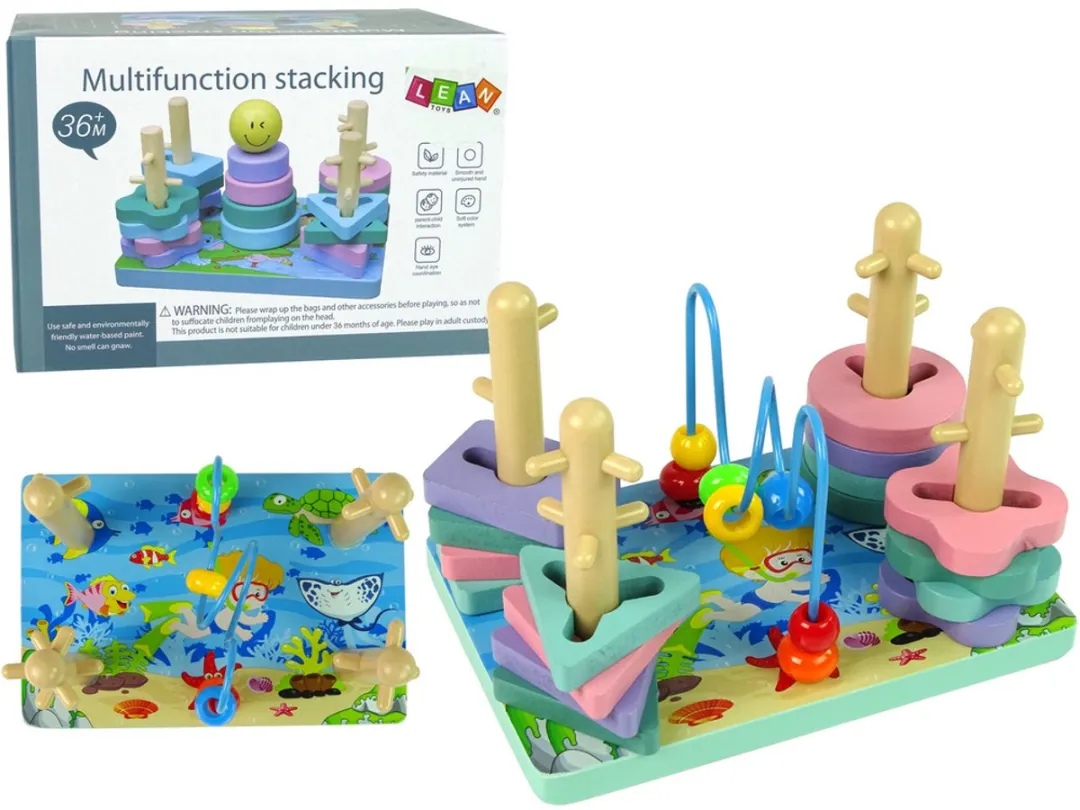 Lean Toys Houten Blokken Zeewereld Sorteerbord