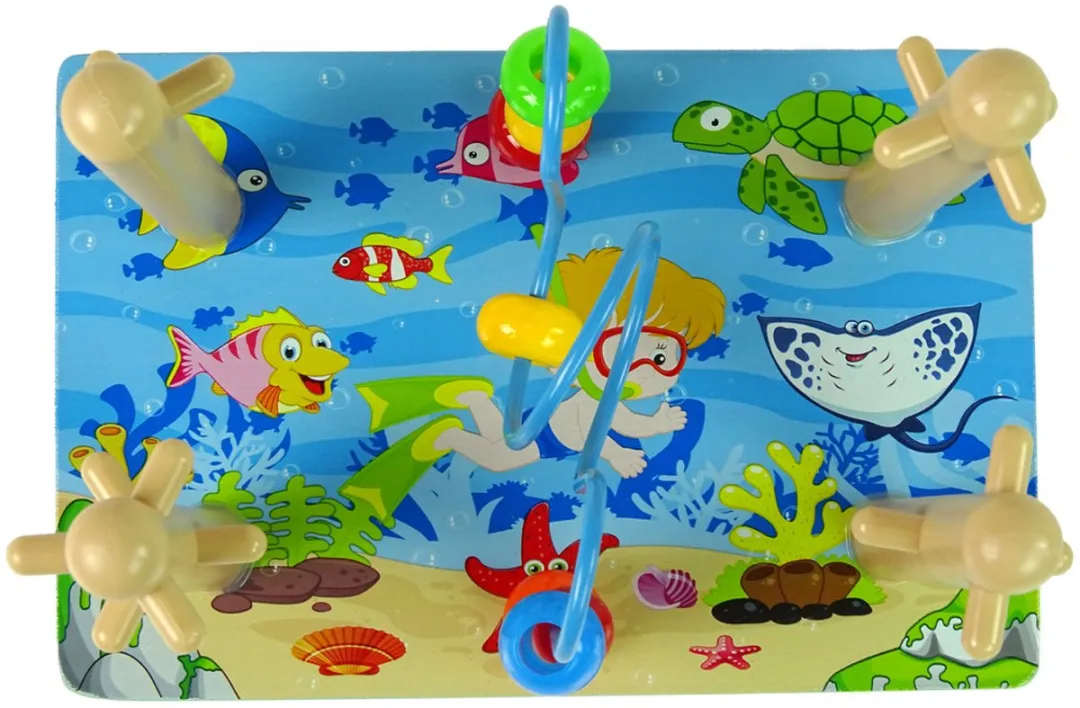 Lean Toys Houten Blokken Zeewereld Sorteerbord - 20 Stuks