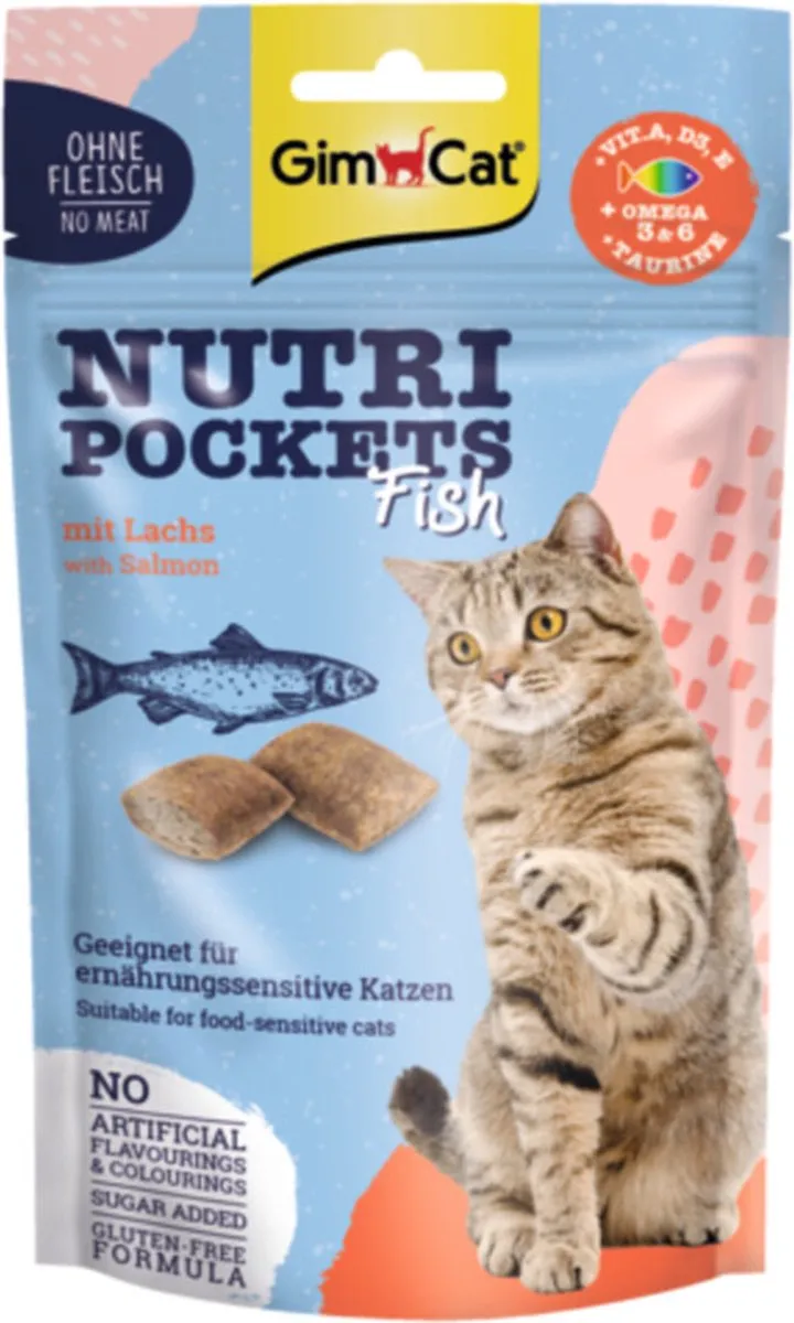 GimCat Nutri Pockets Vis met Zalm - 12x60g