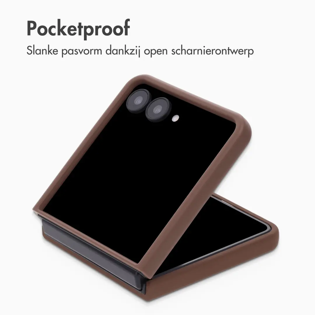 Accezz Liquid Silicone Hoesje Samsung Galaxy Z Flip 8 - New Tea Brown - afbeelding 4 van 6