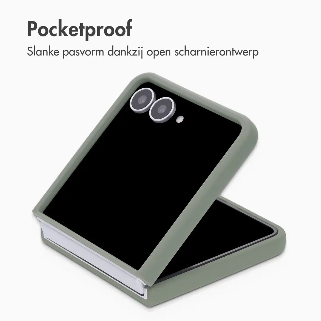 Accezz Liquid Silicone Hoesje Galaxy Z Flip 8 - Cooper Green - afbeelding 4 van 6