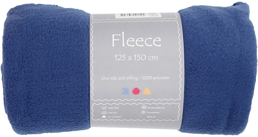 Creativ Company Fleece 125x150cm - Blauw 200g/m²