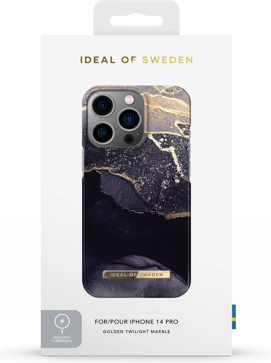iDeal of Sweden iPhone 14 Pro Hoesje Golden Twilight Marble