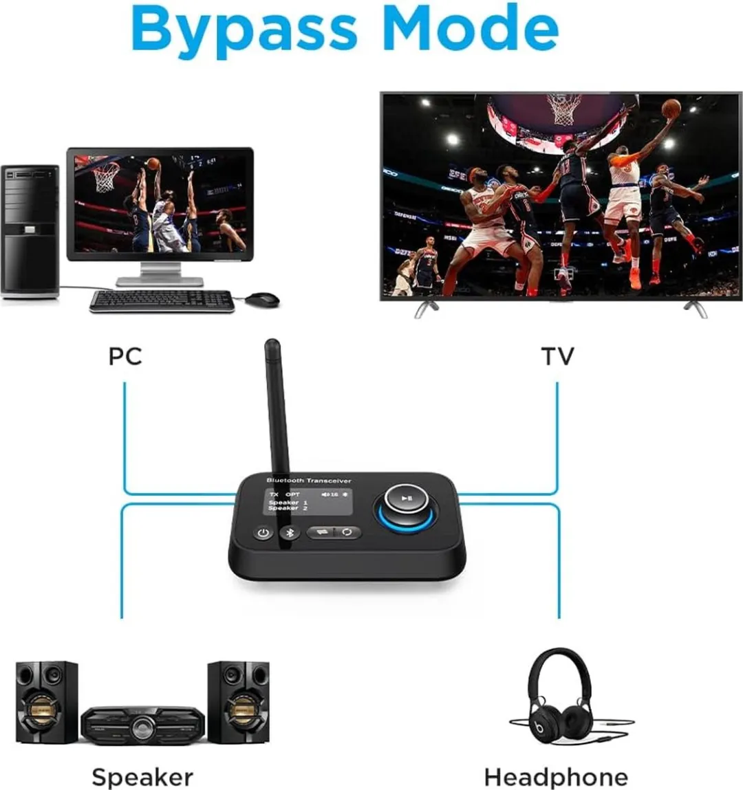 NÖRDIC BT27 Bluetooth 5.0 Audioadapter - Zender/Ontvanger 3,5mm - Zwart