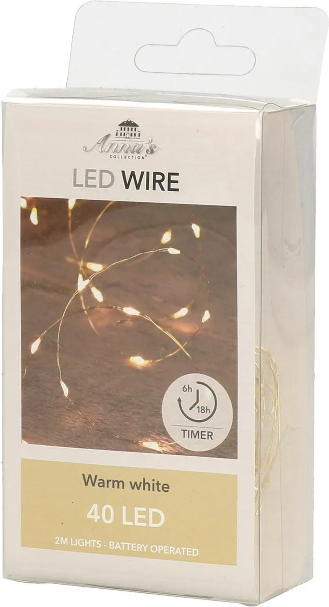 Anna's Collection Draadverlichting Goud 40 LED - 200cm