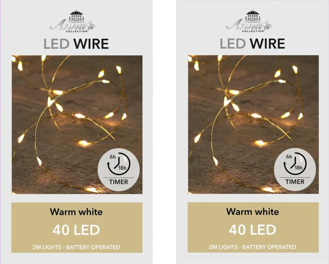 Anna's Collection Draadverlichting Goud 40 LED - 200cm