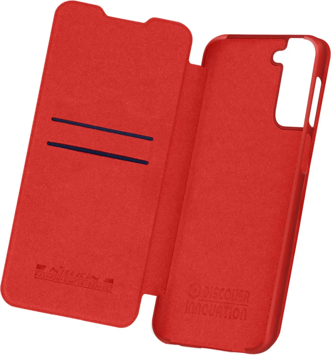 Nillkin Qin Leather Flip Cover Rood - Samsung Galaxy S21 Plus - afbeelding 5 van 6