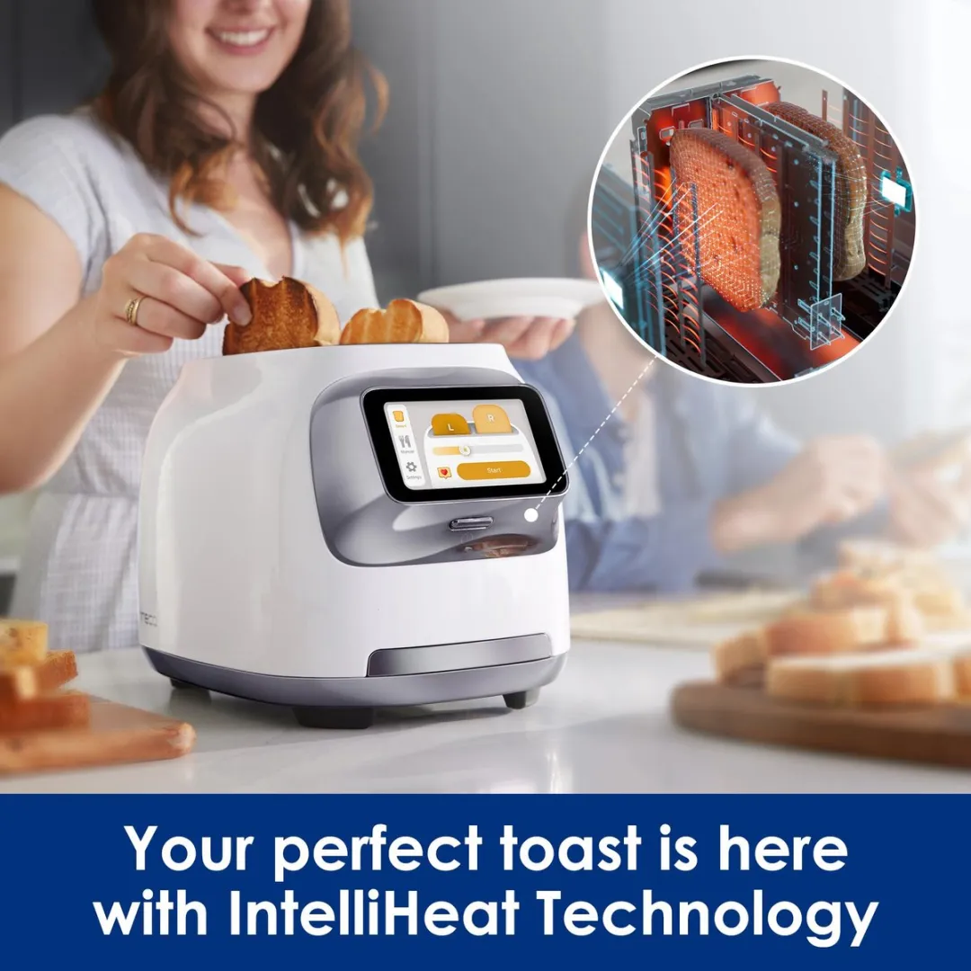 Tineco Toasty One Broodrooster 1200W - 2 Sneden - RVS/Wit
