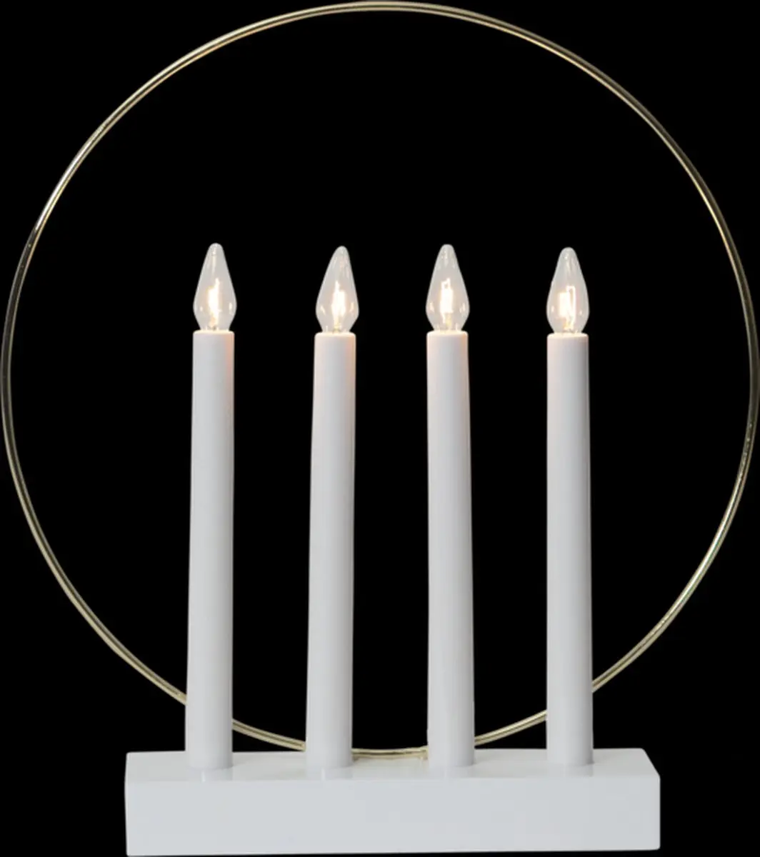Star Trading Glossy Raam Kandelaar 4-lamps - Wit - afbeelding 4 van 6