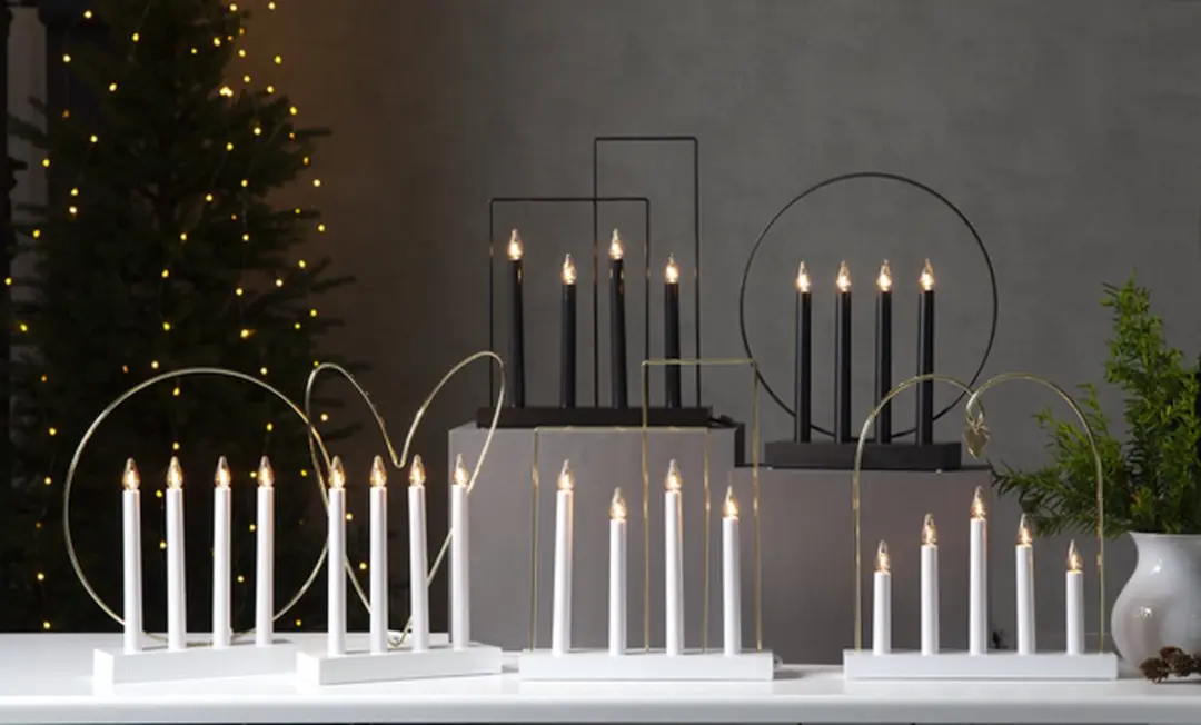 Star Trading Glossy Raam Kandelaar 4-lamps - Wit - afbeelding 5 van 6