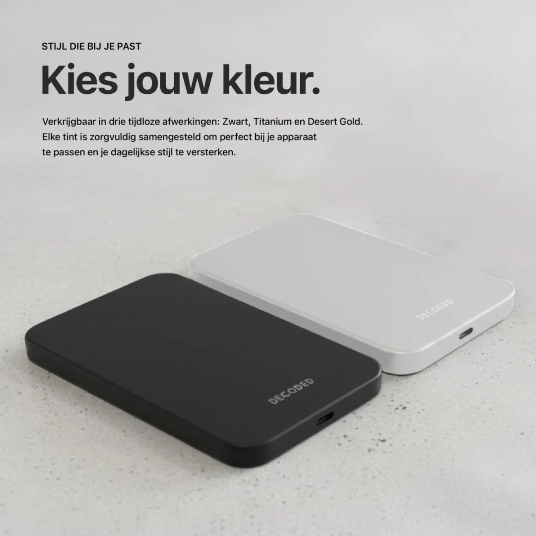 Decoded Nano Mag Powerbank 3000mAh - MagSafe 7.5W - Zilver