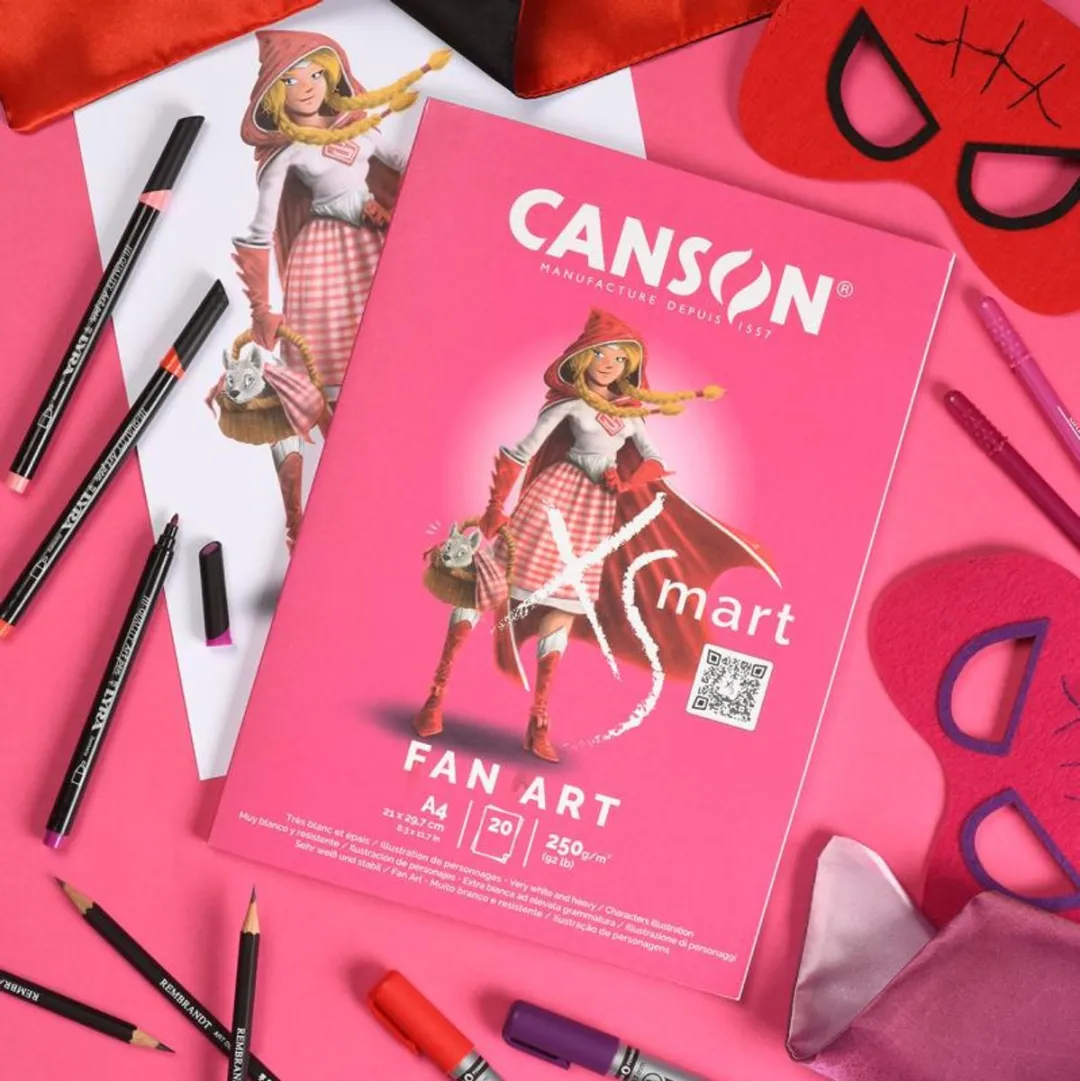 Canson C32250P001 Papierblok Handenarbeid 250g/m² A4 - 20 Stuks - Roze/Wit