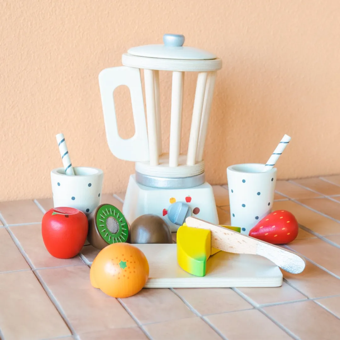 New Classic Toys Houten Smoothie Maker Speelset - 5 Stuks Fruit
