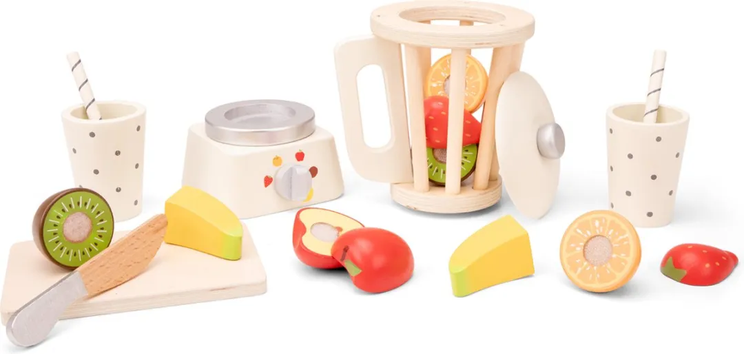 New Classic Toys Houten Smoothie Maker Speelset - 5 Stuks Fruit