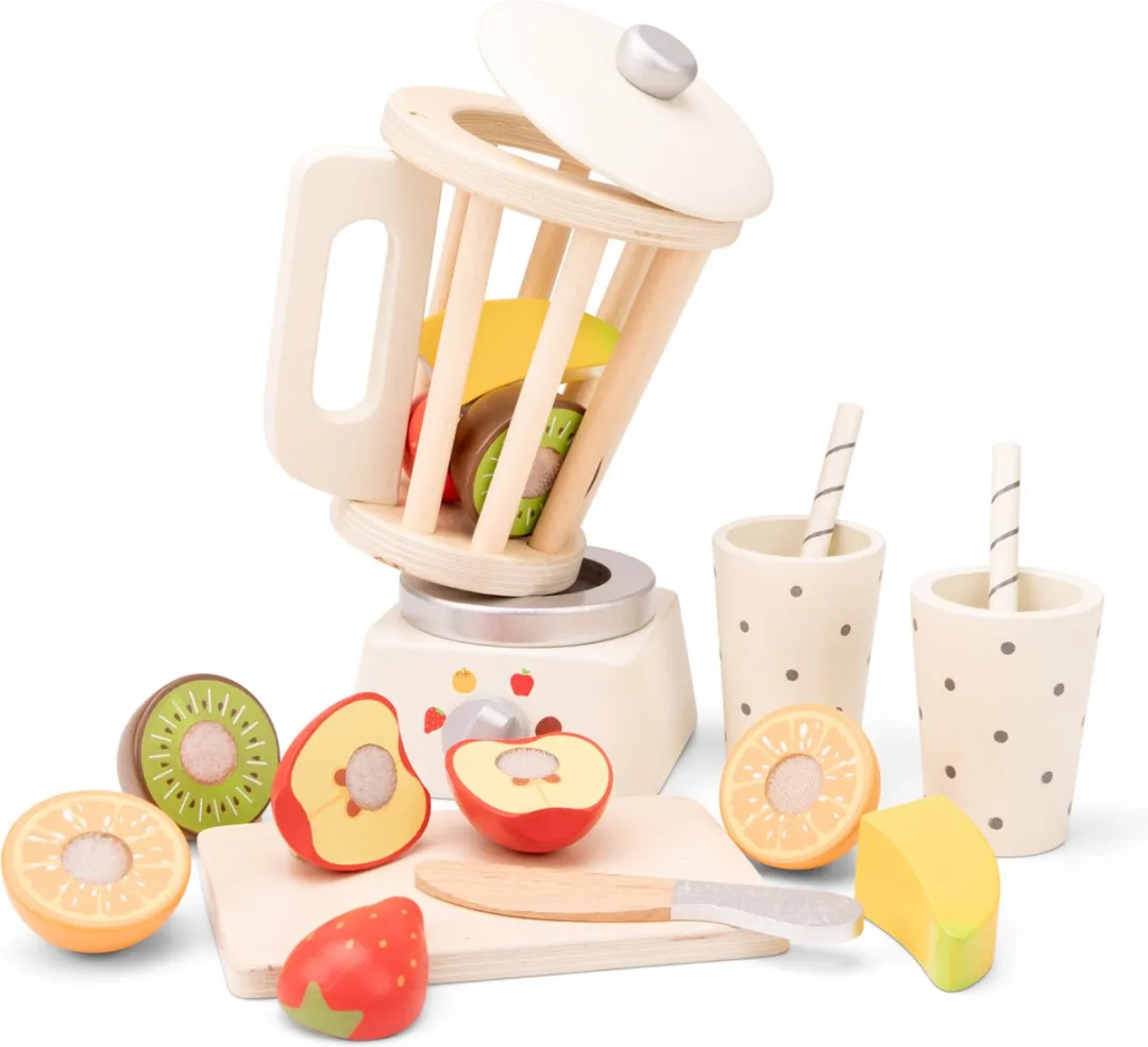 New Classic Toys Houten Smoothie Maker Speelset - 5 Stuks Fruit