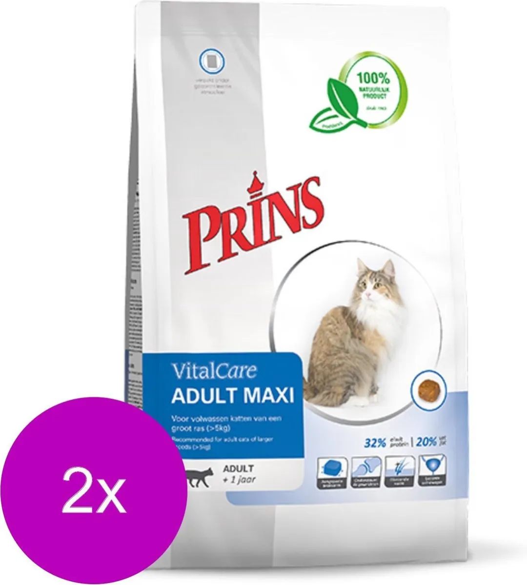 Prins Vitalcare Cat Adult Maxi Gevogelte Kattenvoer - 20 kg