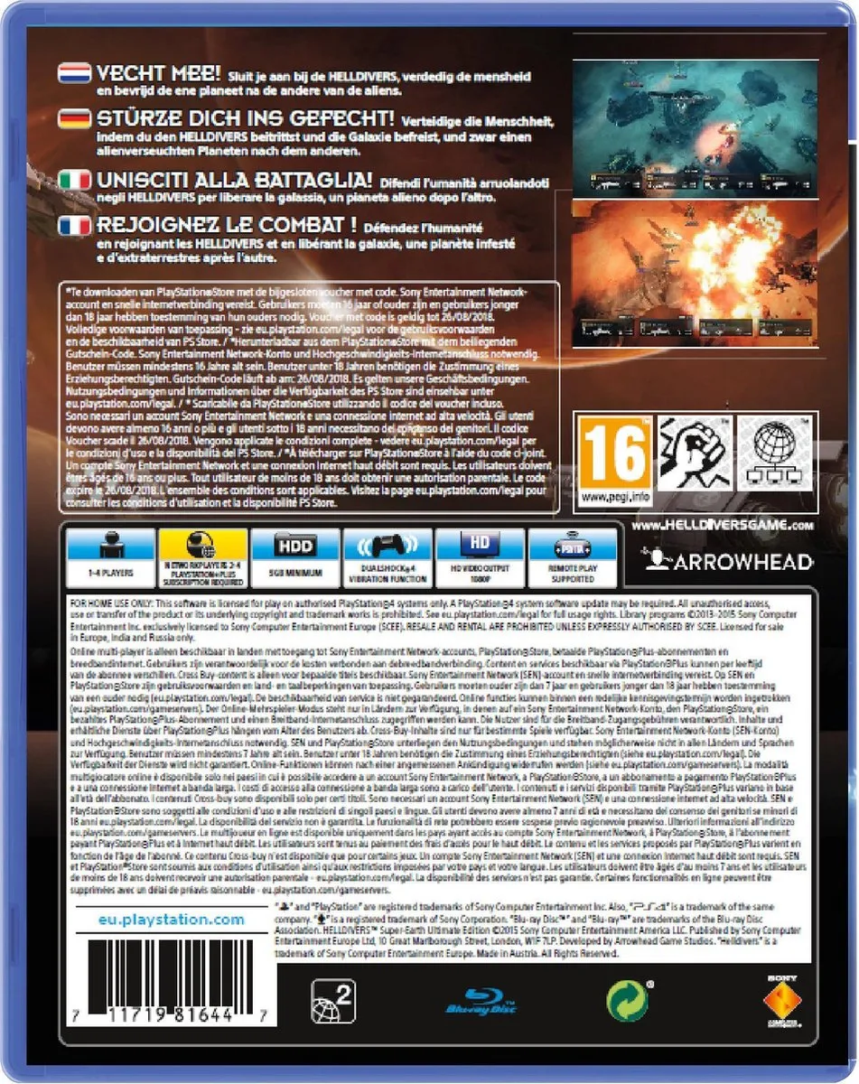 Sony PlayStation Helldivers Super Earth Ultimate Edition