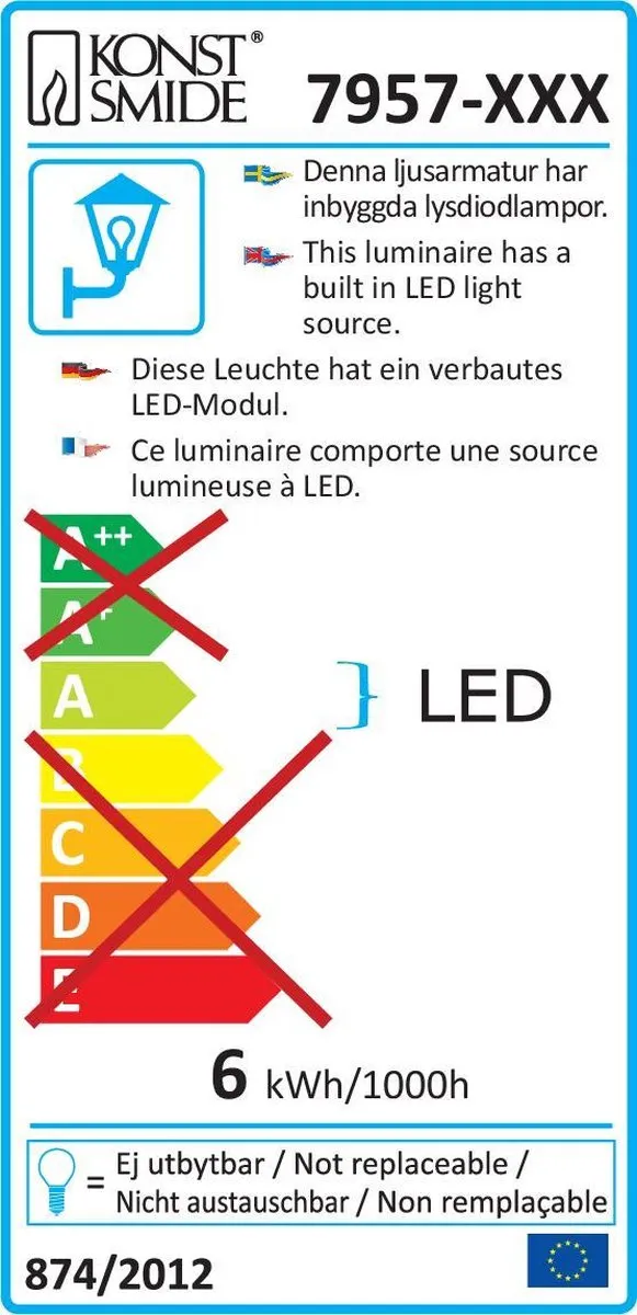 Konstsmide 7957-370 Wandverlichting Antraciet - 5W - Buiten - afbeelding 2 van 6