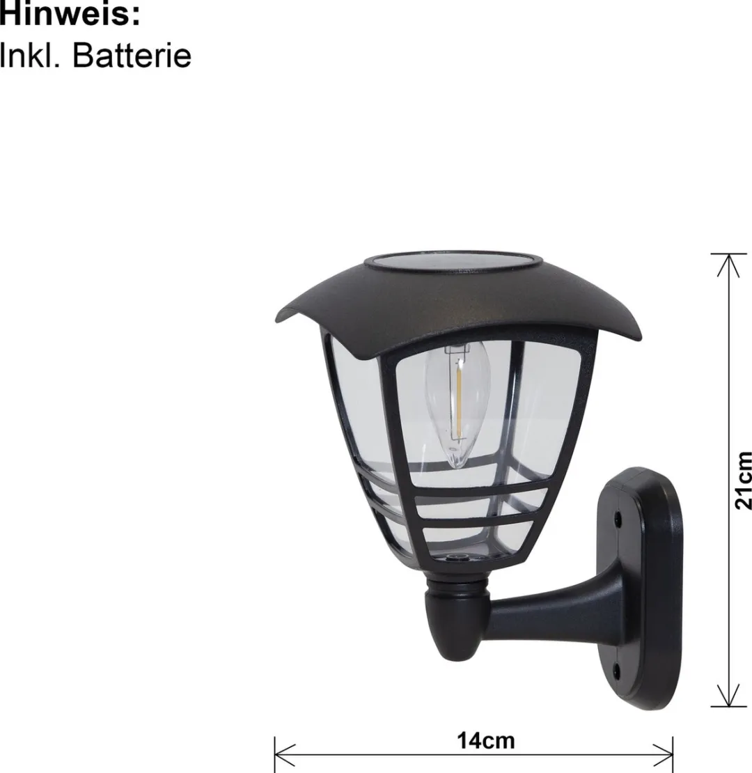 Star Trading Felix Wandlamp Zonne-energie - 1 Lichtpunt - Zwart