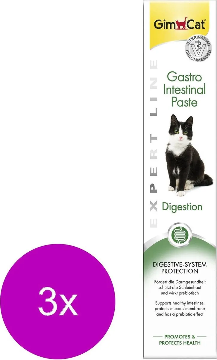 GimCat Gastro Intestinal Pasta - 3 Tubes 50g