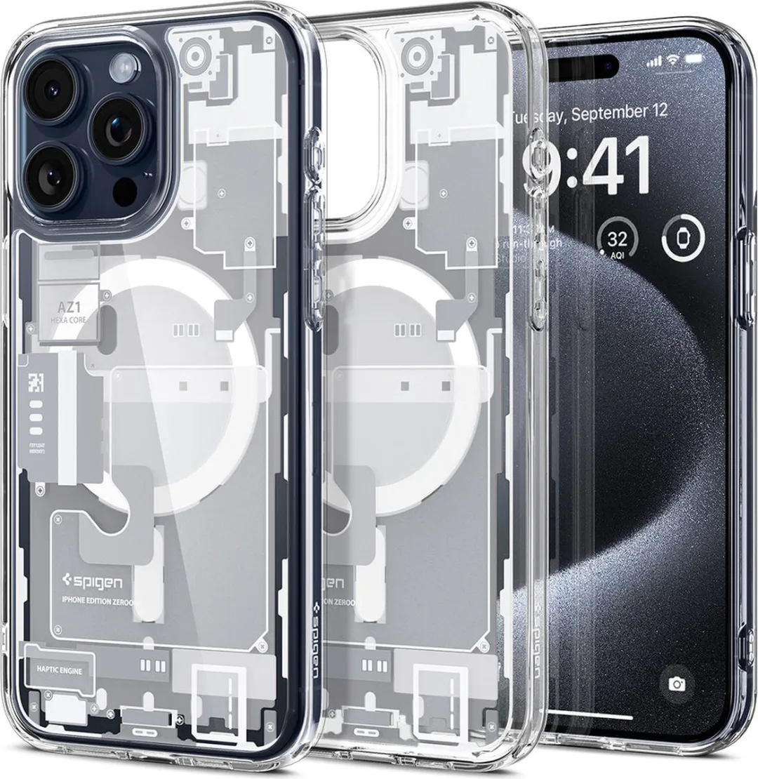 Spigen Ultra Hybrid MagFit iPhone 15 Pro - Back Cover - Wit