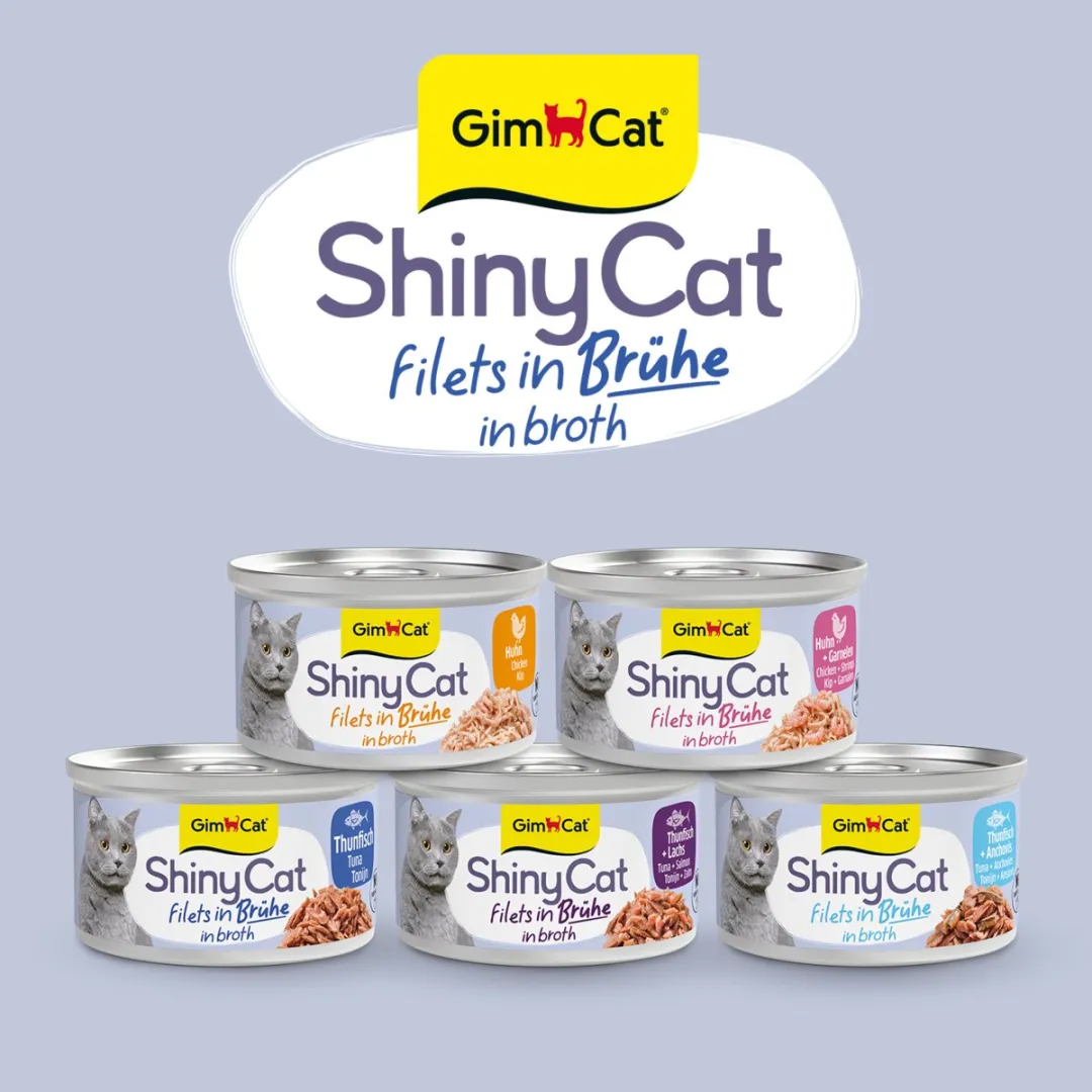 GimCat ShinyCat Filets in Broth Tonijn & Zalm - 24 Stuks