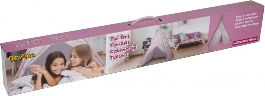 Eddy Toys Tipi Tent Mini Speelhuisje - Roze & Wit