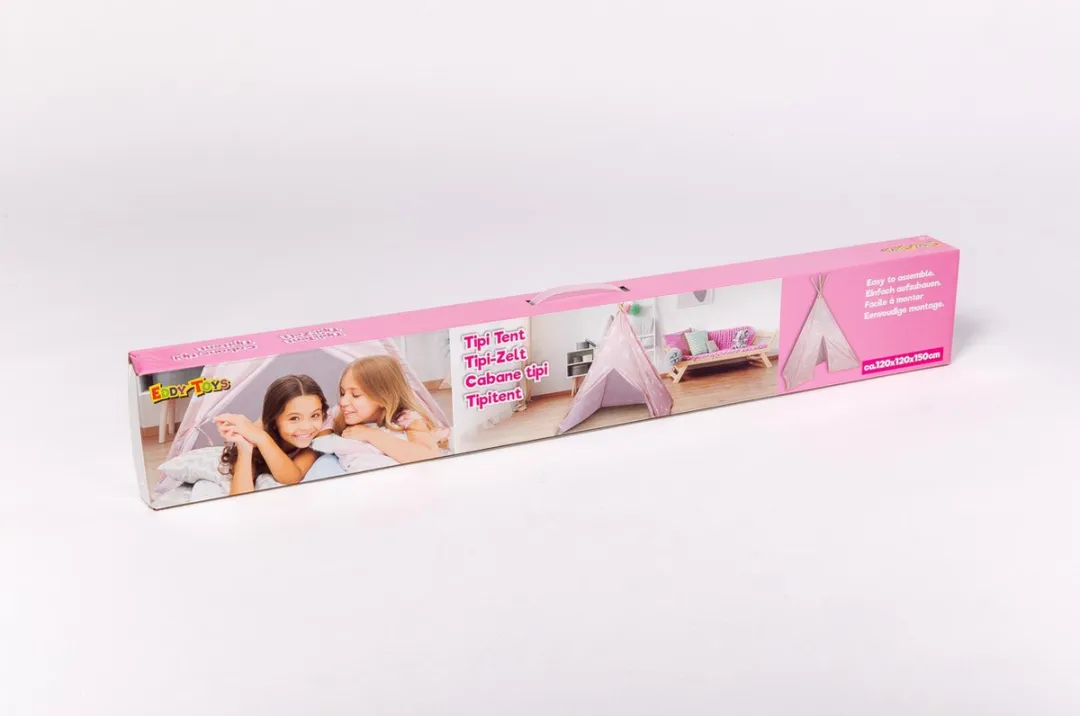 Eddy Toys Tipi Tent Mini Speelhuisje - Roze & Wit