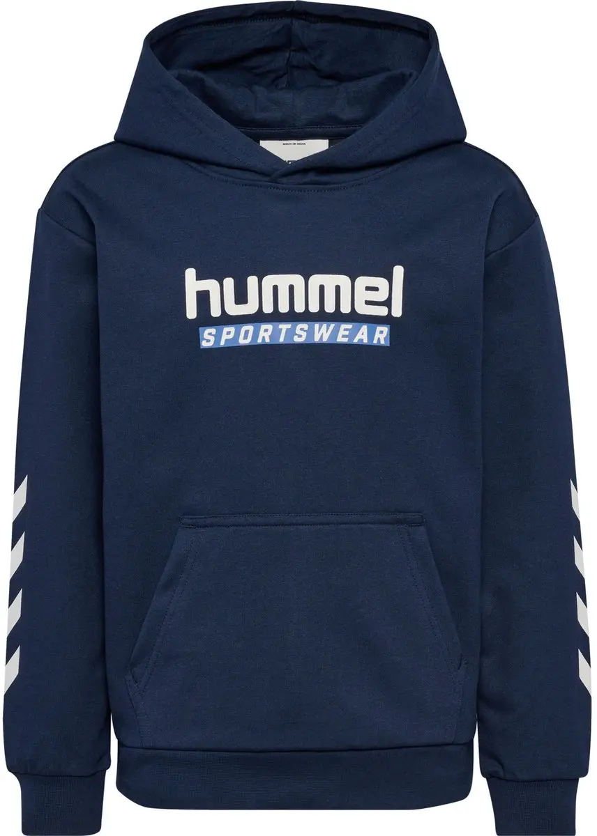 Hummel Kinder Hoodie Kangoeroezakken Capuchontrui Ronde hals Ribboorden