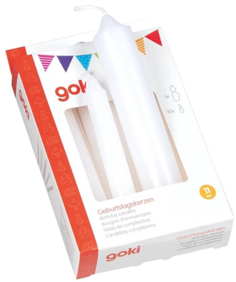 Goki Verjaardagskaarsen Wit 10-12cm