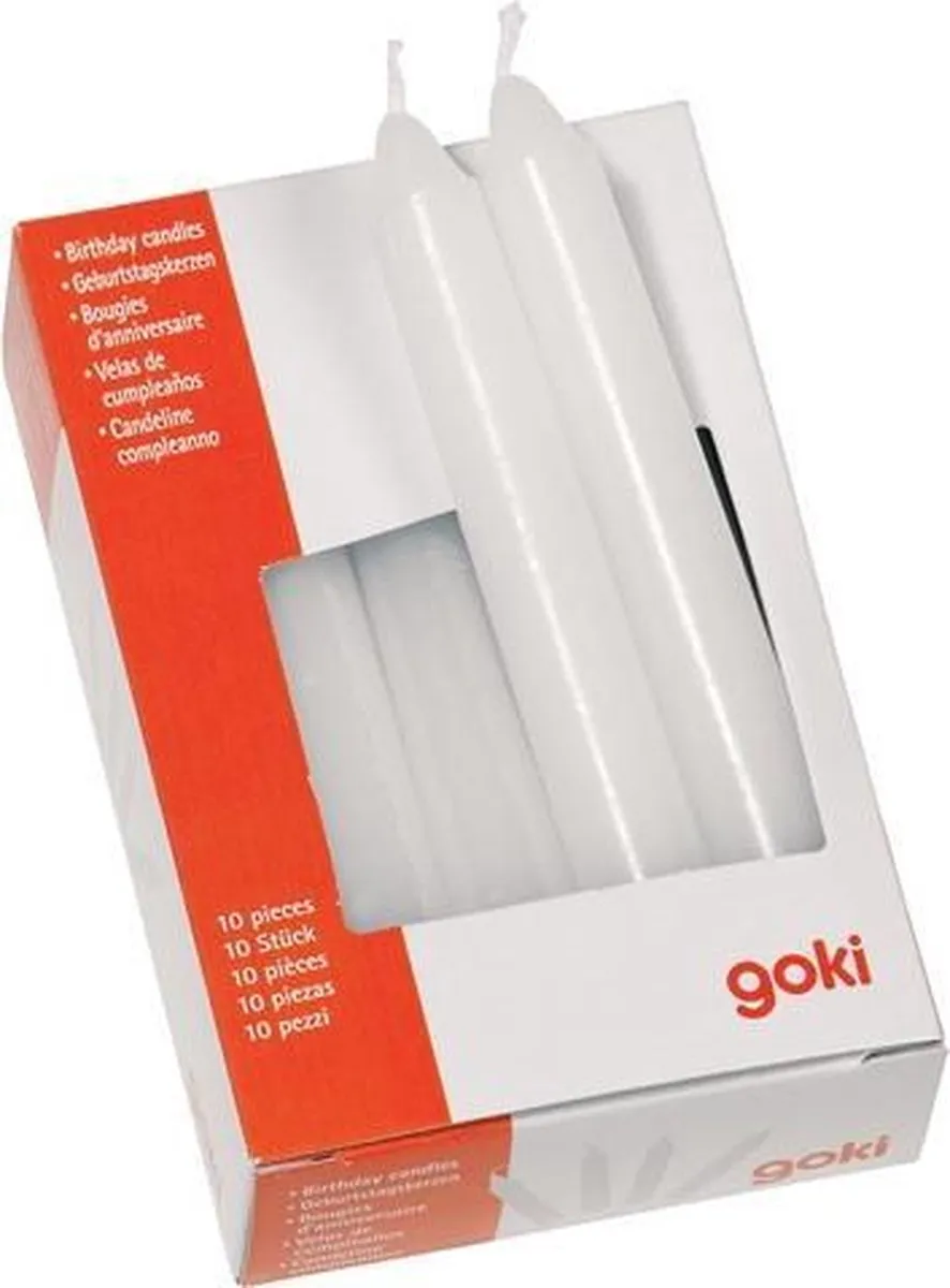 Goki Verjaardagskaarsen Wit 10-12cm