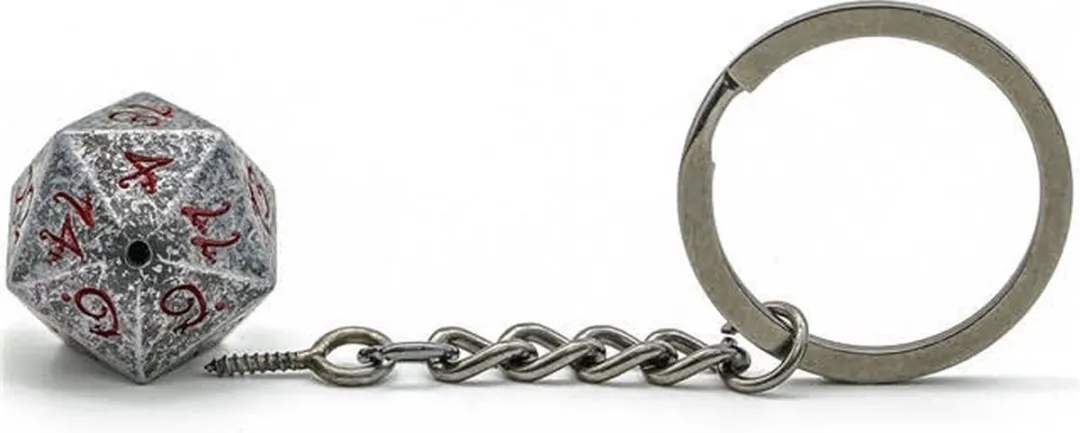 Lapi Toys DnD D20 Sleutelhanger - Metaal Grijs