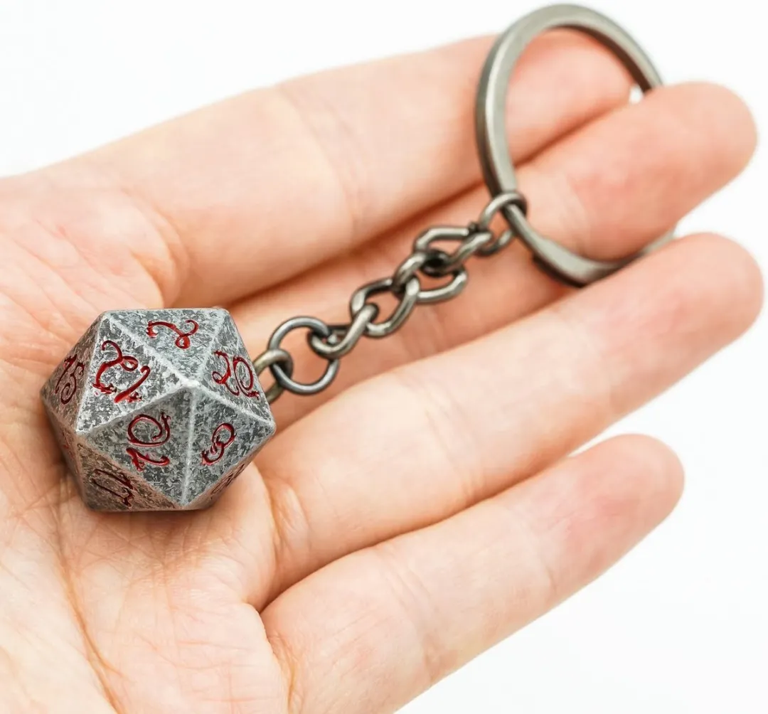 Lapi Toys DnD D20 Sleutelhanger - Metaal Grijs