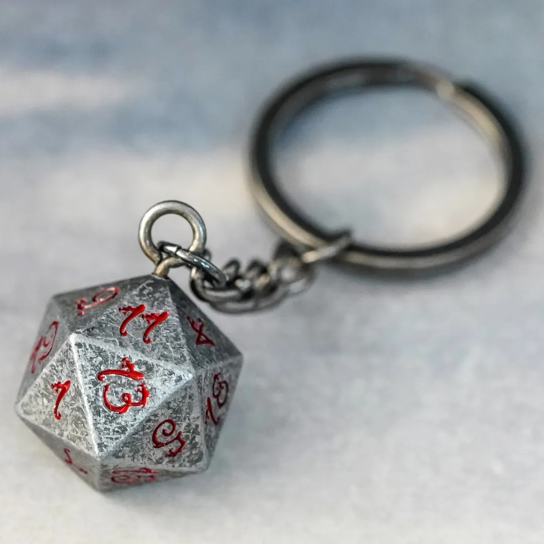 Lapi Toys DnD D20 Sleutelhanger - Metaal Grijs
