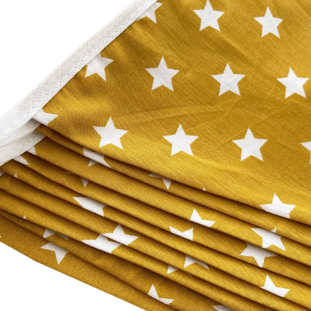 BINK Bedding Stoffen Slinger Stars Oker - 5m 9 Vlaggetjes