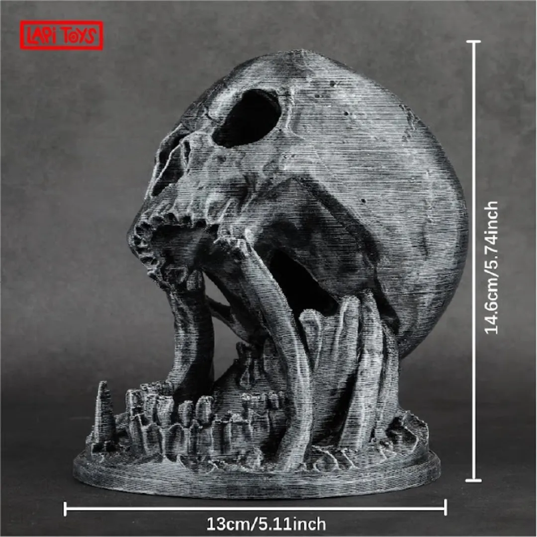 Lapi Toys D&D Dobbelpiste Schedel - Zwart/Zilver