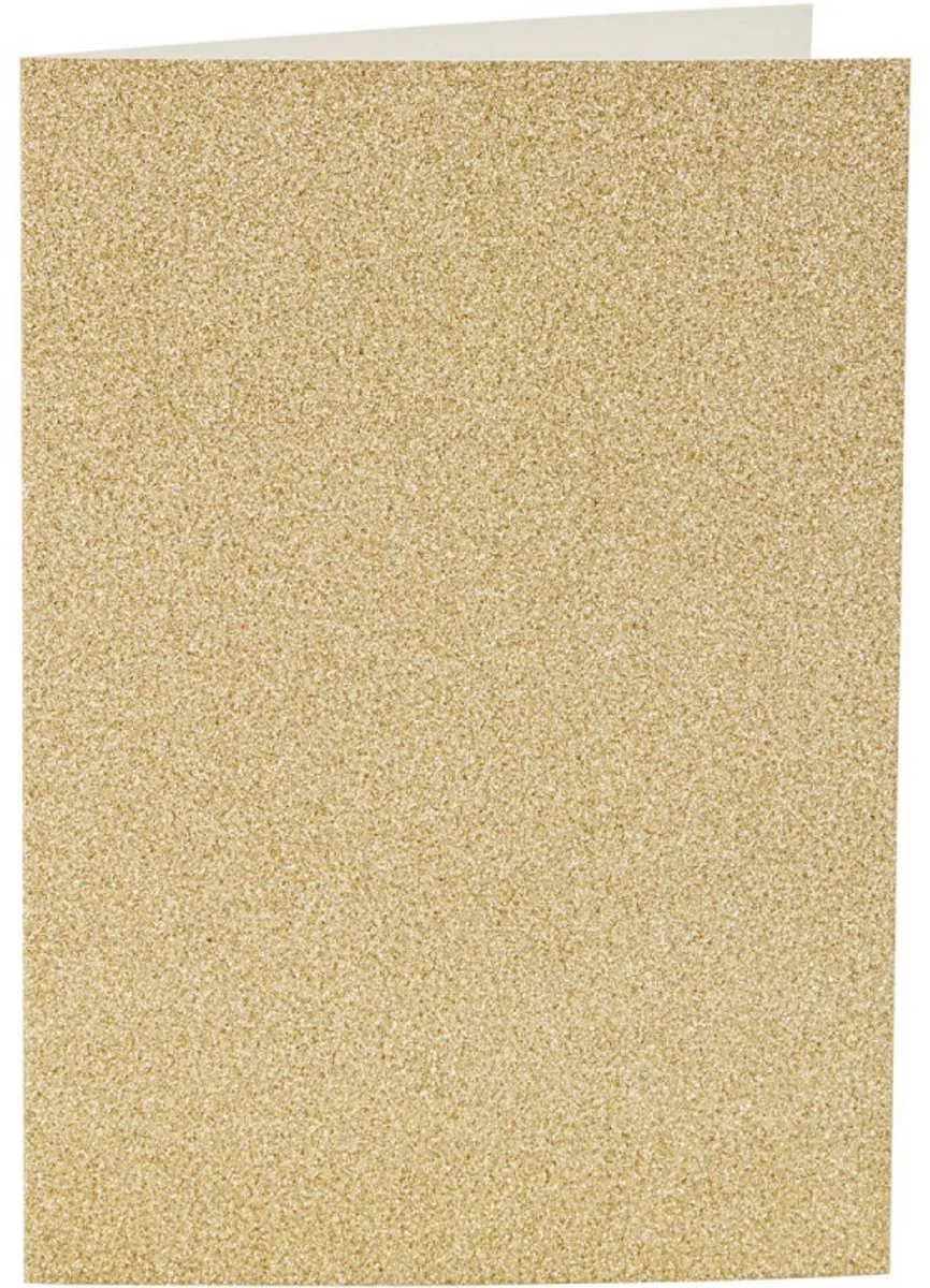 Creativ Company Kaarten & Enveloppen A6 Glitter Goud - 4 Stuks