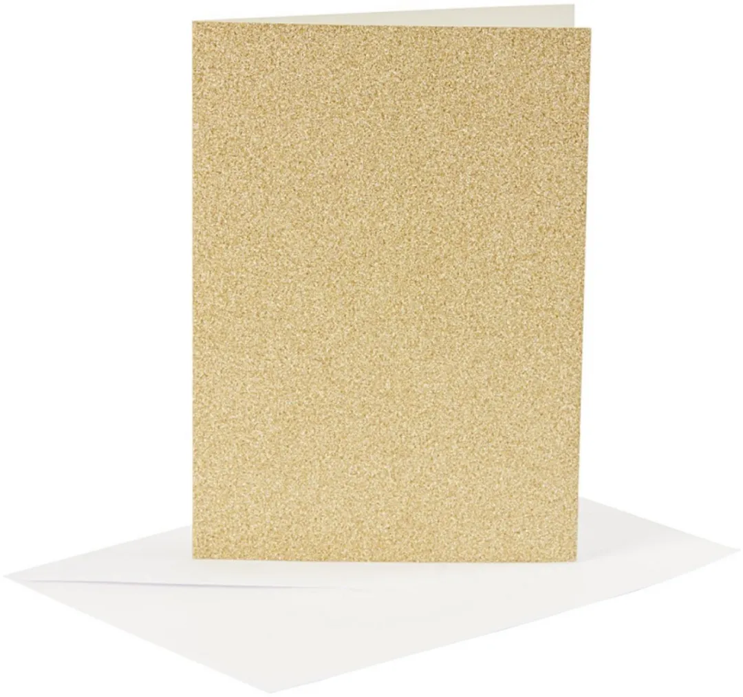 Creativ Company Kaarten & Enveloppen A6 Glitter Goud