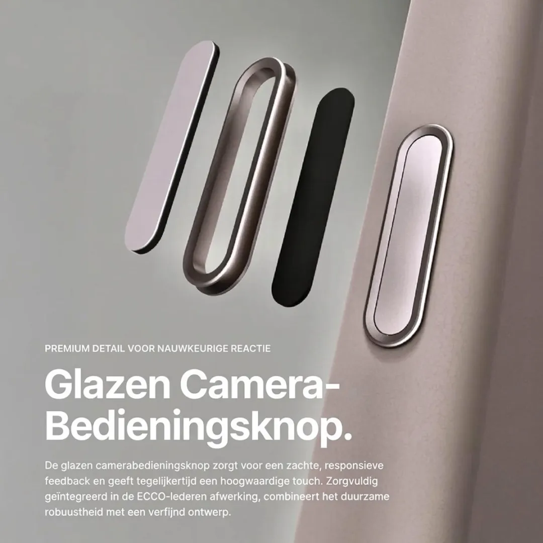 DECODED Leren Hoesje voor iPhone 17e/16e - Premium ECCO Leer - Geschikt voor MagSafe - Draadloos Oplaadbaar - Schokbestendig Hoes - Beige